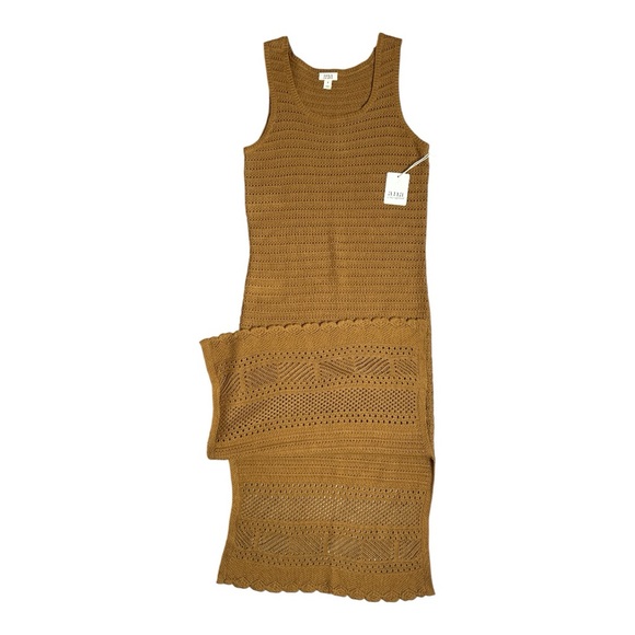 A.N.A. A NEW APPROACH ROYAL BROWN SLEEVELESS CROCHET MAXI DRESS **NWT** - Picture 10 of 12